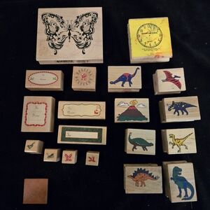Melissa & Doug Wooden Stamp Set - Multicolor With Various Other Stamps